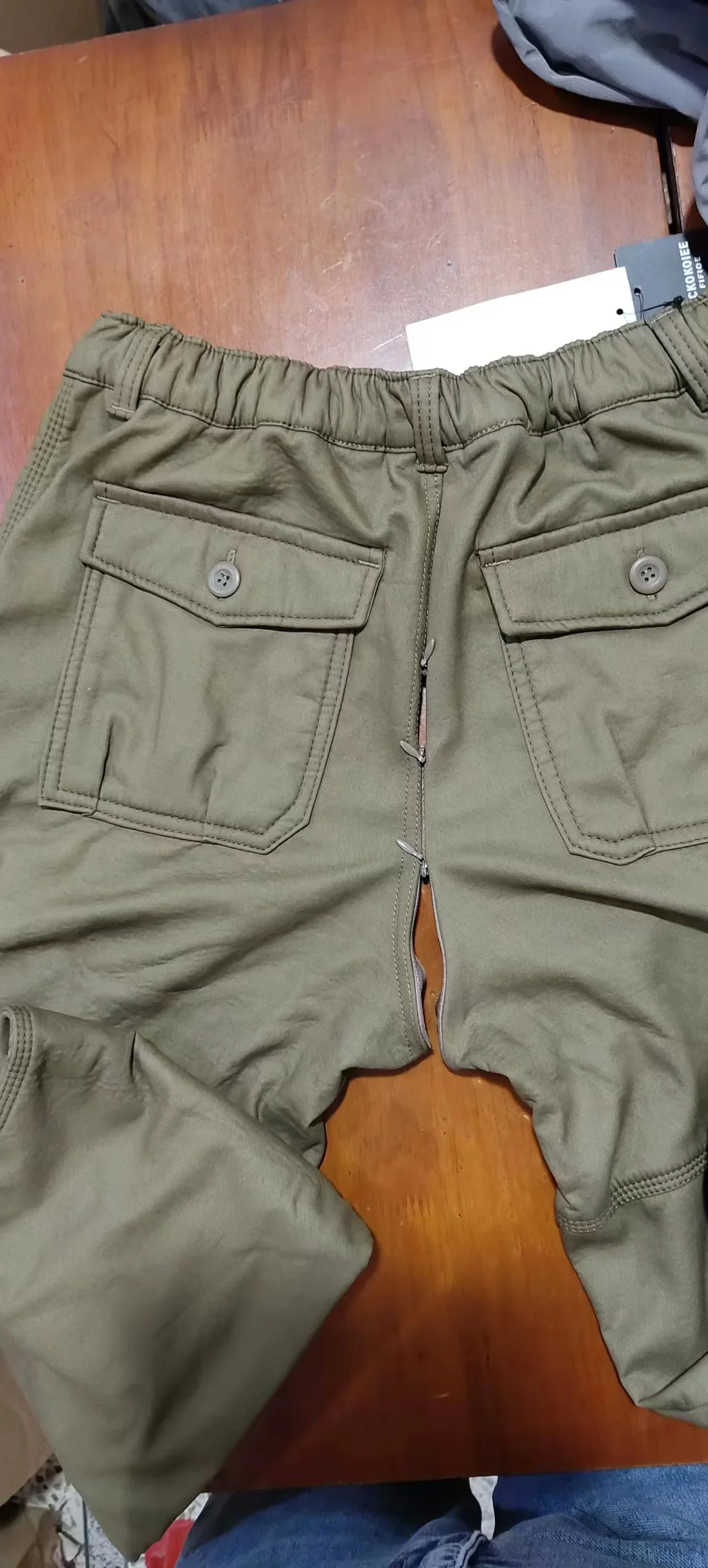Pantalones gruesos con entrepierna abierta para hombre, pantalón de camuflaje con múltiples bolsillos para amantes del conductor al aire libre, para citas, sin quitar, invierno, 2025