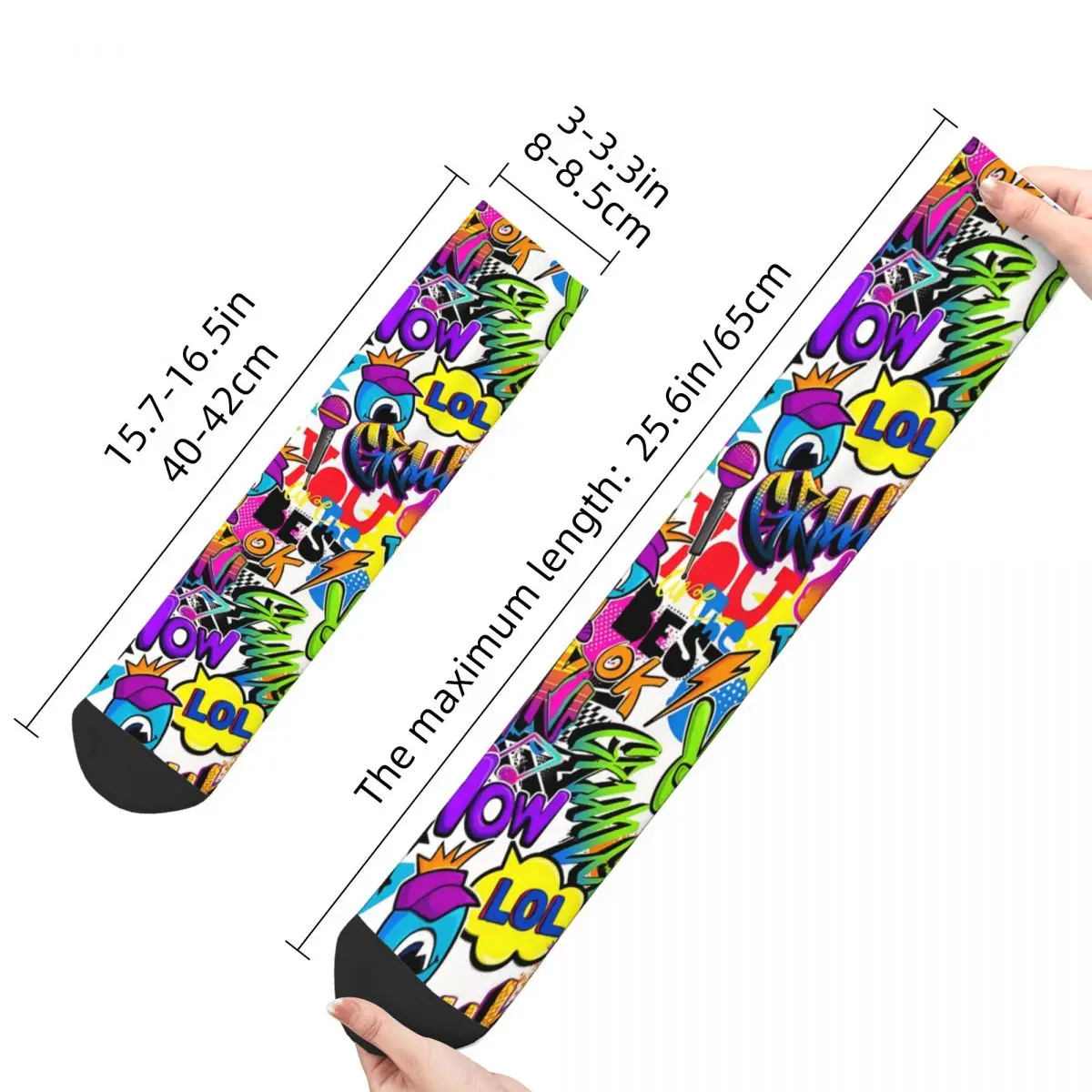 Vintage Graffiti Tropic Men\'s Socks Unisex Hip Hop Pattern Printed Crazy Crew Sock Gift