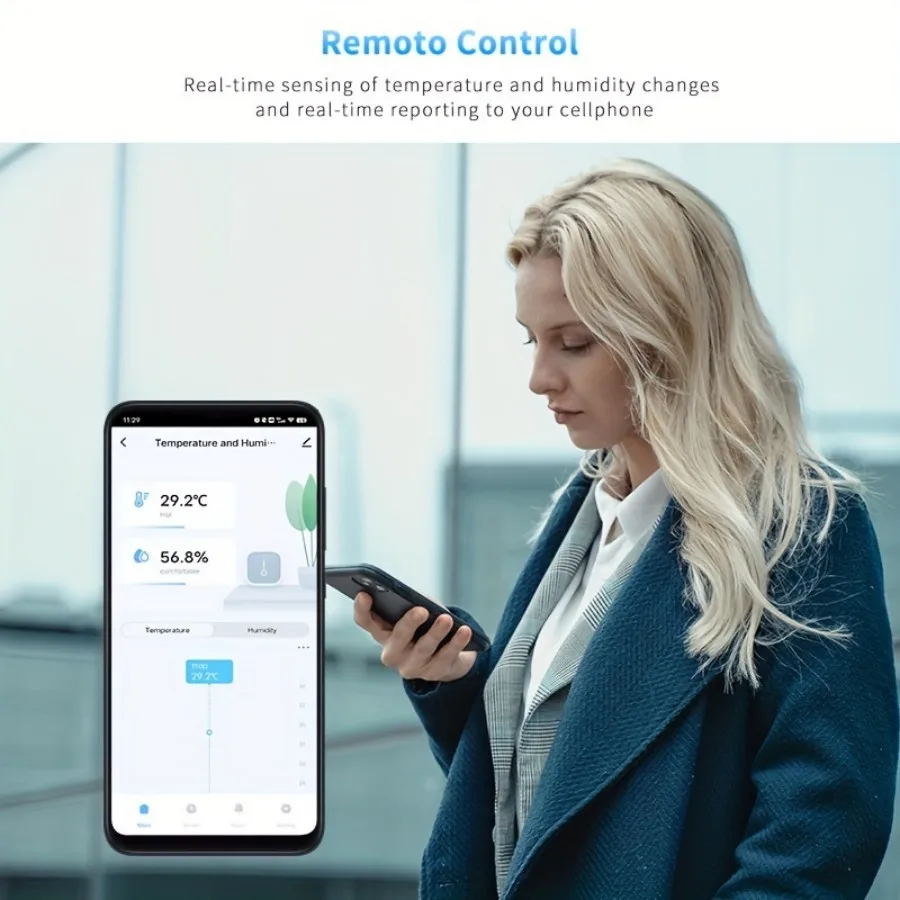 WiFi Temperature And Humidity Sensor Tuya Smart Home Smart Life App Remote Monitoring Work With Alexa Google Assistant