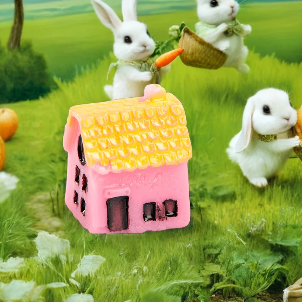 

5pcs Micro Landscape Small House Bonsai Ornament Fairy Garden Statue Tiny House Dollhouse Accessories Mini Toy Resin Landscapes