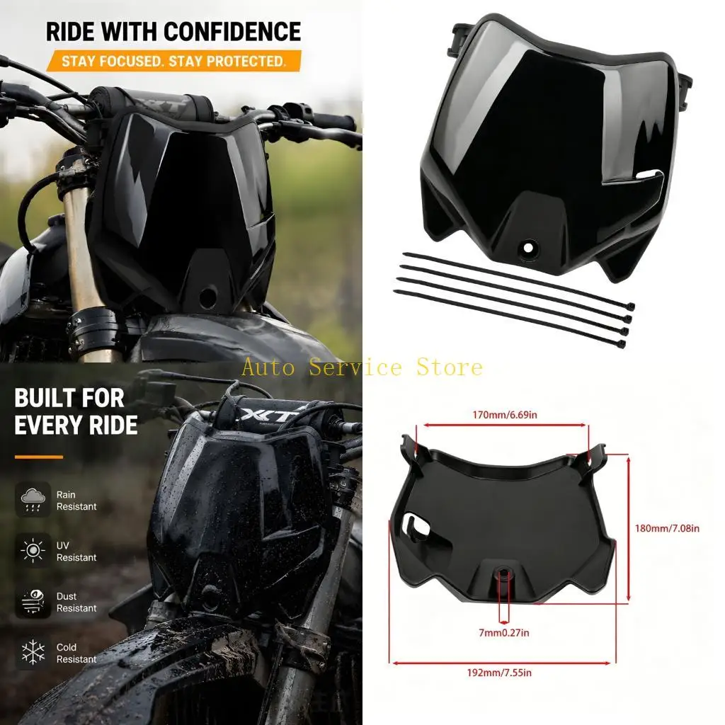 462A Sturdy ABS Front Number Plate For Electric Dirt Bikes Simple Installation No Drilling Needed