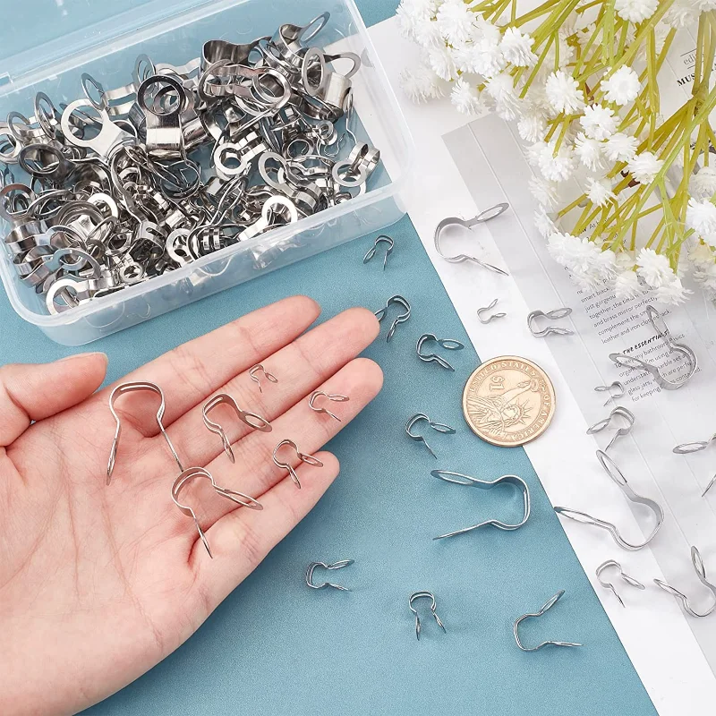 20-50PC  304 Stainless Steel Ball Chain Connectors Pull Loop Double Ring Style Link Loop Connection for Craft and Jewelry Making