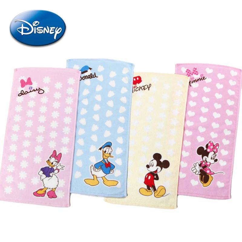 Disney Mickey Minnie Mouse Towel Cute Cartoon Figures Washcloth Super Soft Cotton No Shedding Water Uptake Baby Kid Face Towels