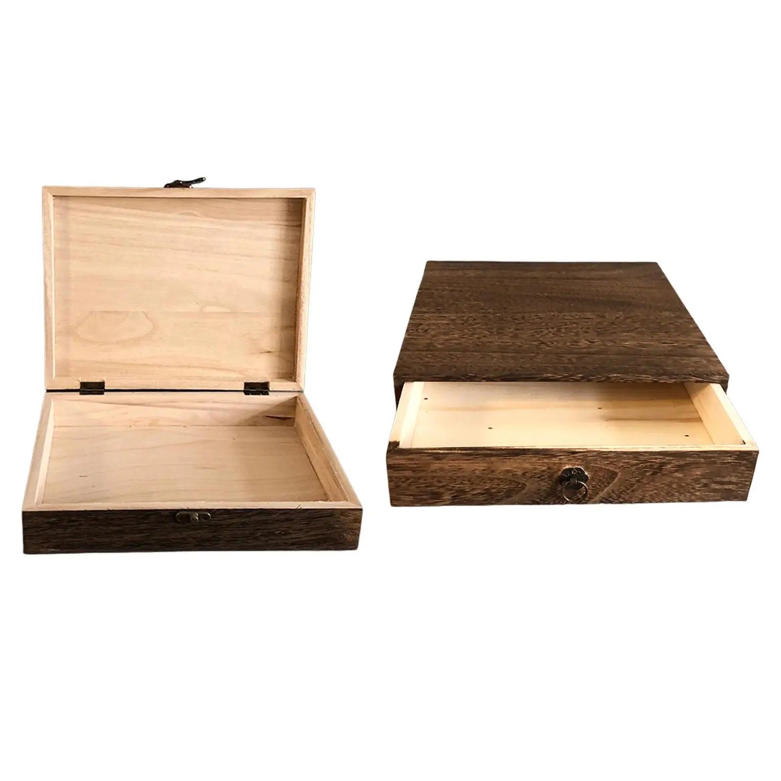 Wooden Box Jewelry Storage Boxes DIY Stash Treasure Jewelry Gadget Organizer