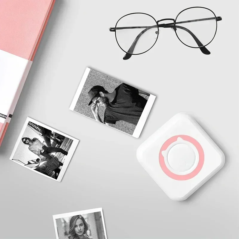 Drukarka kieszonkowa z aparatem, zabawki dla dzieci, bezprzewodowa, bez tuszu, termiczna, drukuje naklejki, papier, etykiety, notatki do pamiętnika, prezent urodzinowy