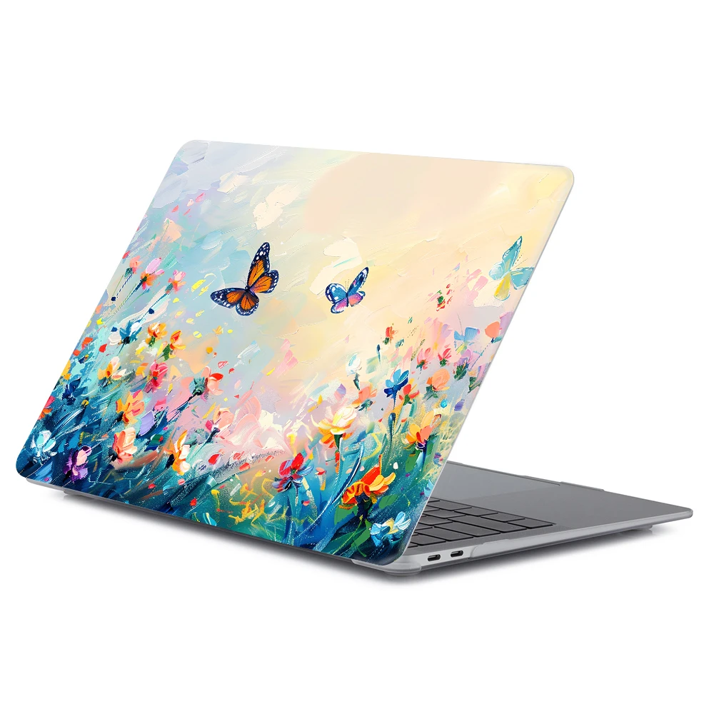 Pintura a óleo caso do portátil para macbook air 13 m4 13.6 15 a3241 2025 para macbook pro 14 m1 2021 caso m2 m3 a3112 capa dura