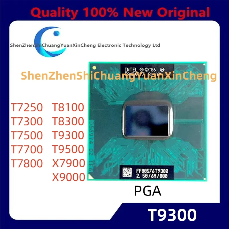 100% núcleo 2 duo t7250 t7300 t7500 t7700 t7800 t8100 t8300 t9300 t9500 x7900 x9000 cpu processador portátil pga 478 cpu para hm55