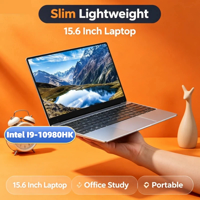 Oferta Imperdível para Estudantes: Laptop Original Moderno de 15.6 Polegadas com Bateria de 5000mAh, Tela IPS FHD Ultra Nítida de 120Hz e Processador Intel I9-10980HK