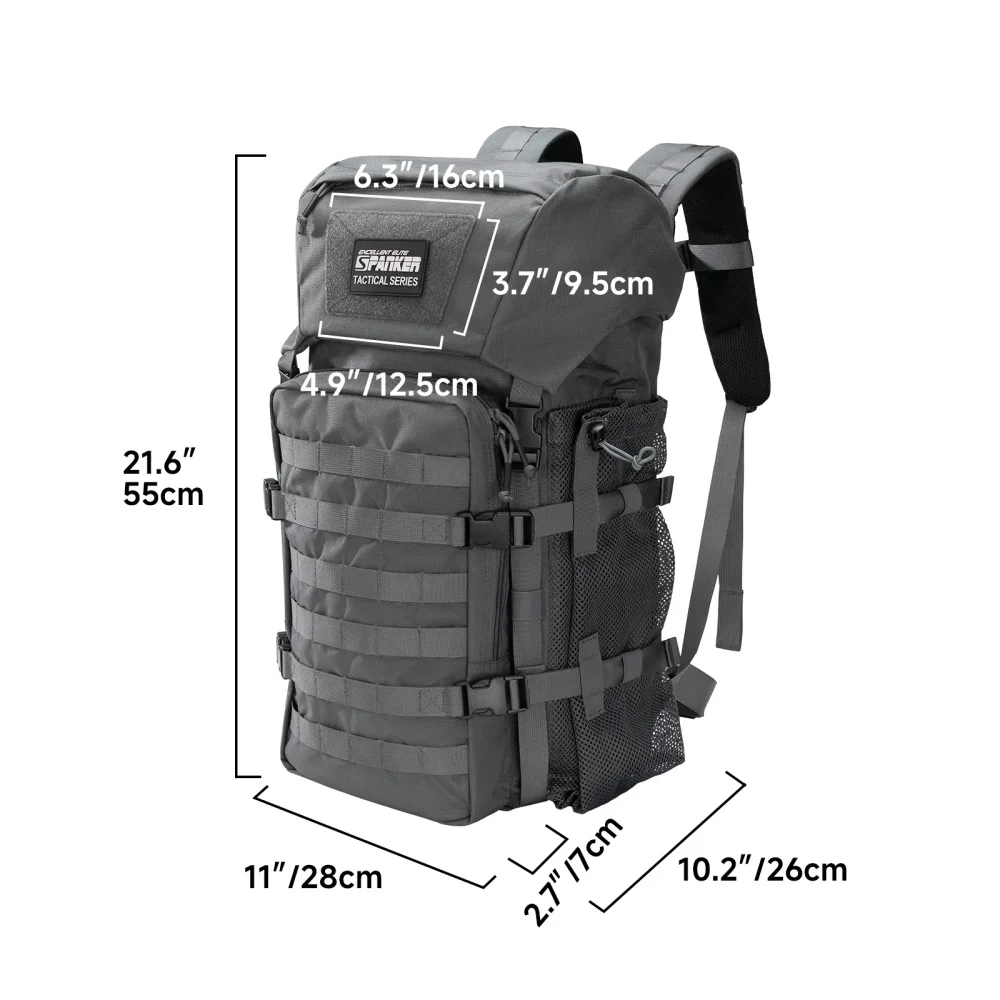 Tactical Backpack 40L 500D Nylon Outdoor Hiking Backpack Molle Assault Pack Camping Traveling Fishing Men Rucksack Bottle Holder