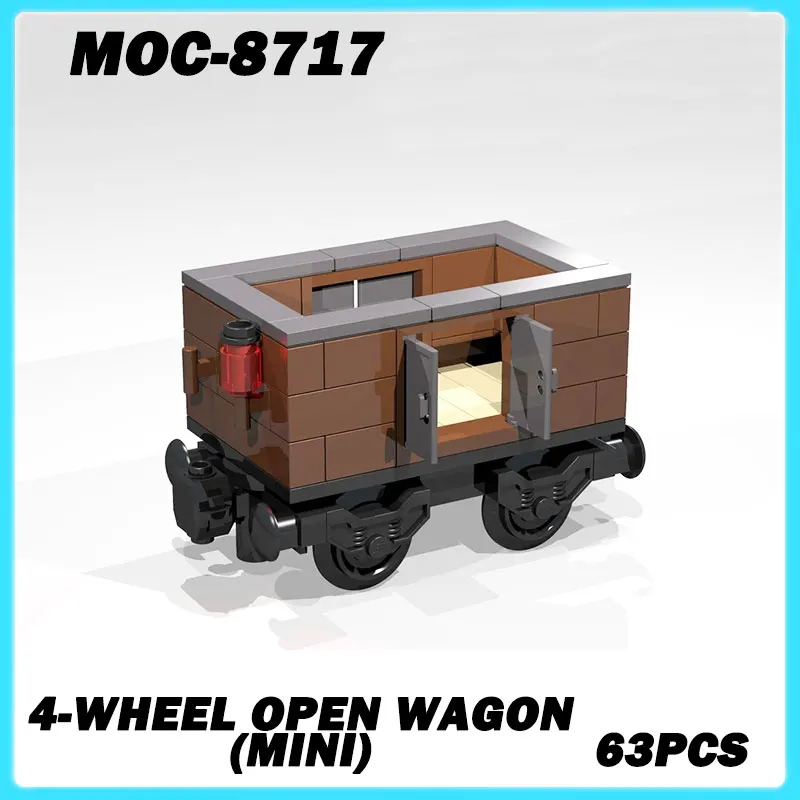 

MOC-8717 Мини-поезд серии 4-колесный открытый универсал (мини) модель кирпича оригинальность обучающая головоломка игрушка подарки на день рождения для мальчиков 63 шт.