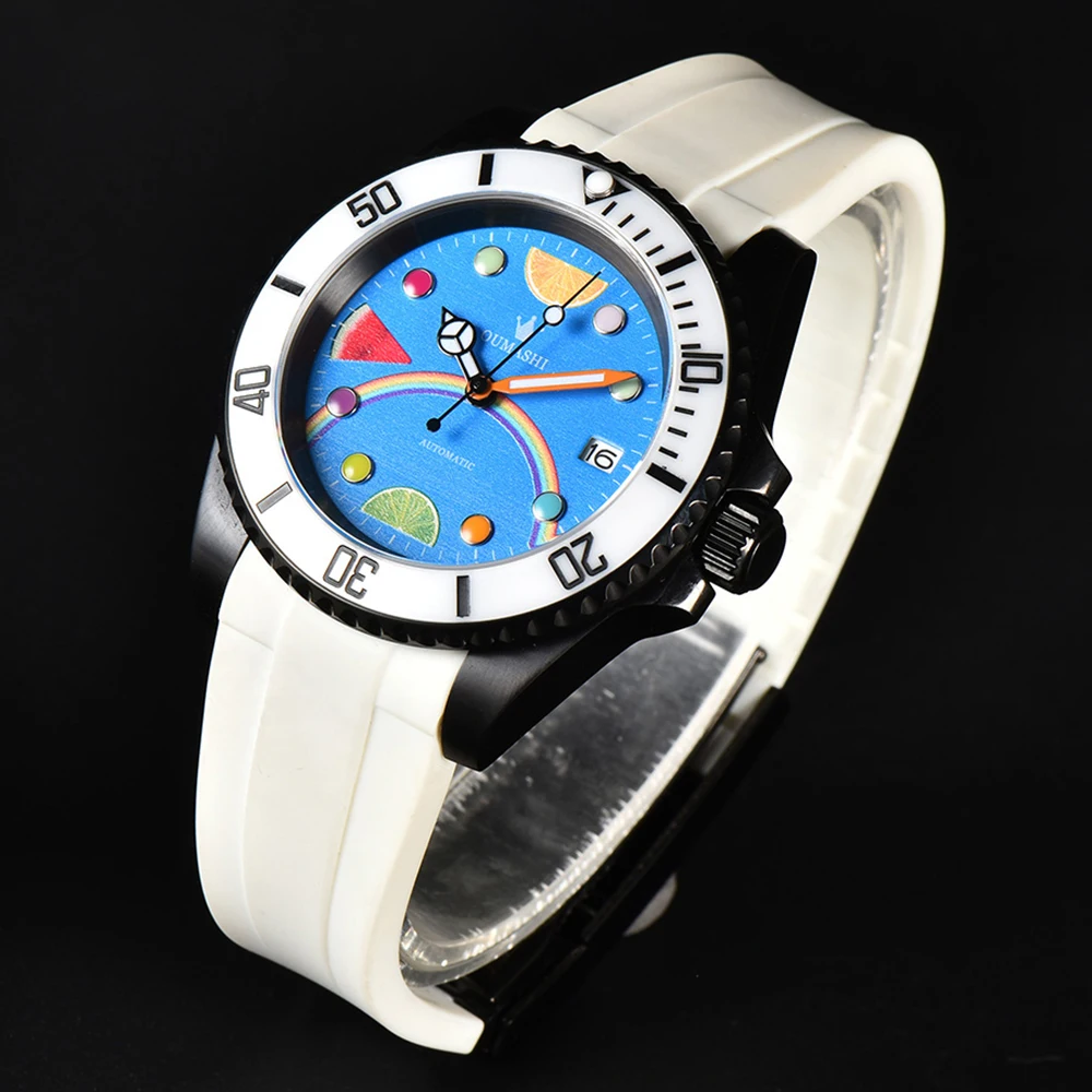 Customized 40mm mens watch NH35 Movement Automatic Watches Sapphire Glass Mechanical Wristwatch Sports Waterproof Watch