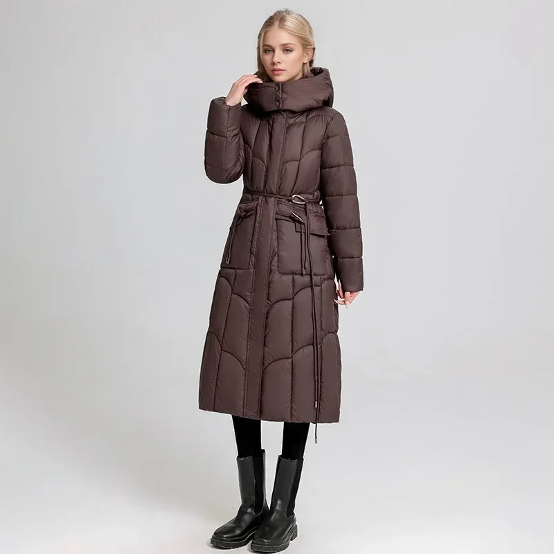 2024 New Winter Women Long Parkas Pockets Thick Warm Hooded Down Cotton Coat Female Loose Puffer Jackets Windproof Snow Overcoat