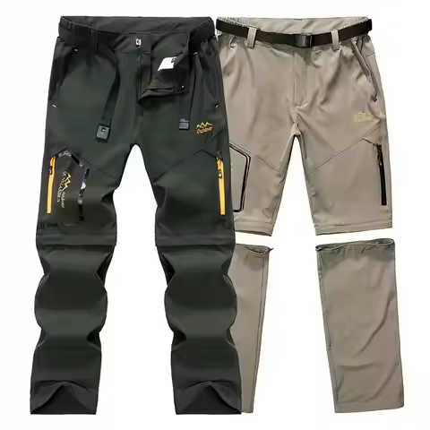 6XL Big Size Men Hiking Stretch Pant Convertible Quick Dry Lightweight Zip Off Outdoor Multiple pockets Travel Safari Cargo Pant
