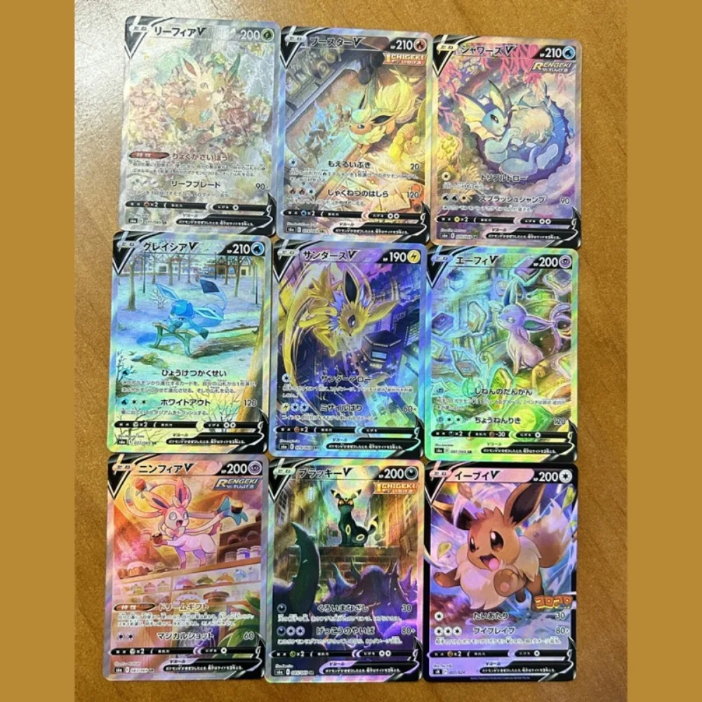 DIY Self Made Pokemons Eeveelution Refractive Flash Card Anime Color Flash Peripheral Game Collection Card Holiday Gift