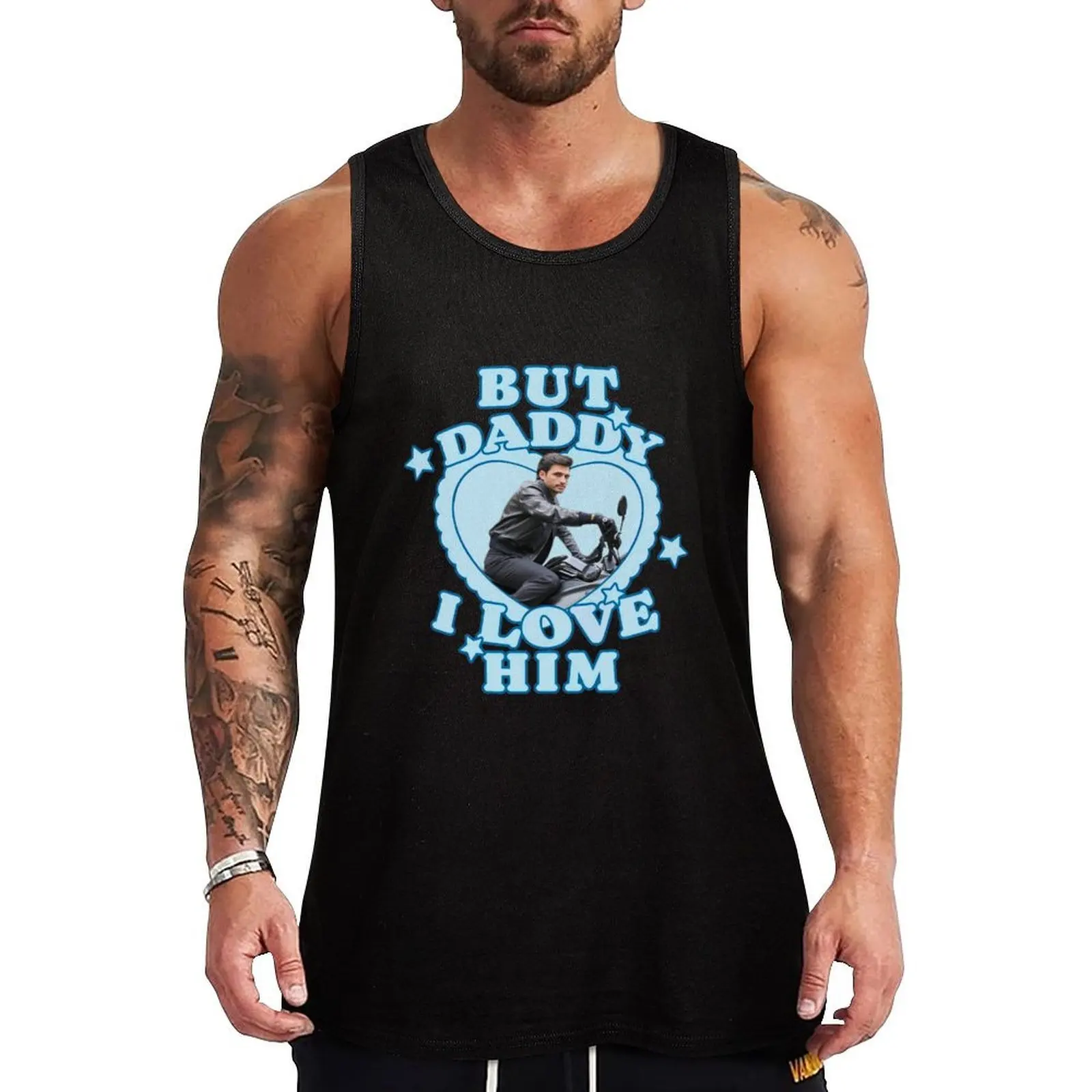 

But daddy I love him Carlos blue Tank Top Weekend Casual Tank Top Sleeveless Loose Fit Top