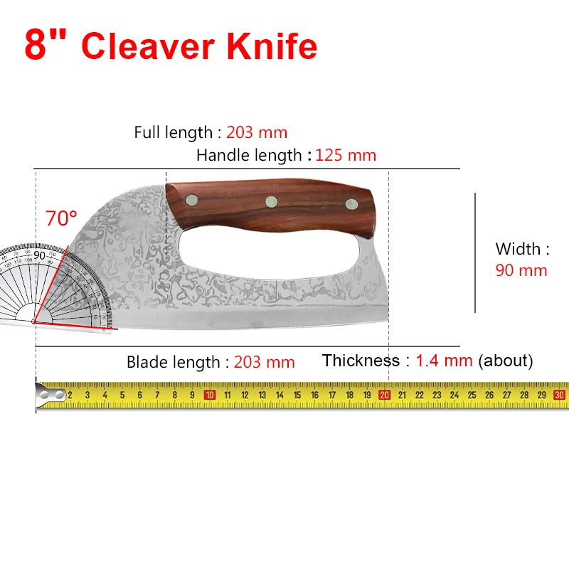 Effort Saving Chef Butcher Cleaver Knife Household Vegetable Fruit Slicing Meat Knife Stainless Steel Forged Knife For Kitchen - view 6