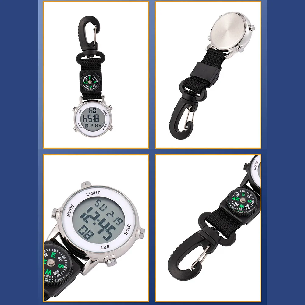 

-Carabiner Hook Climbing Watch With -Compass - Outdoor Accessory For Camping Hiking & Mountaineering