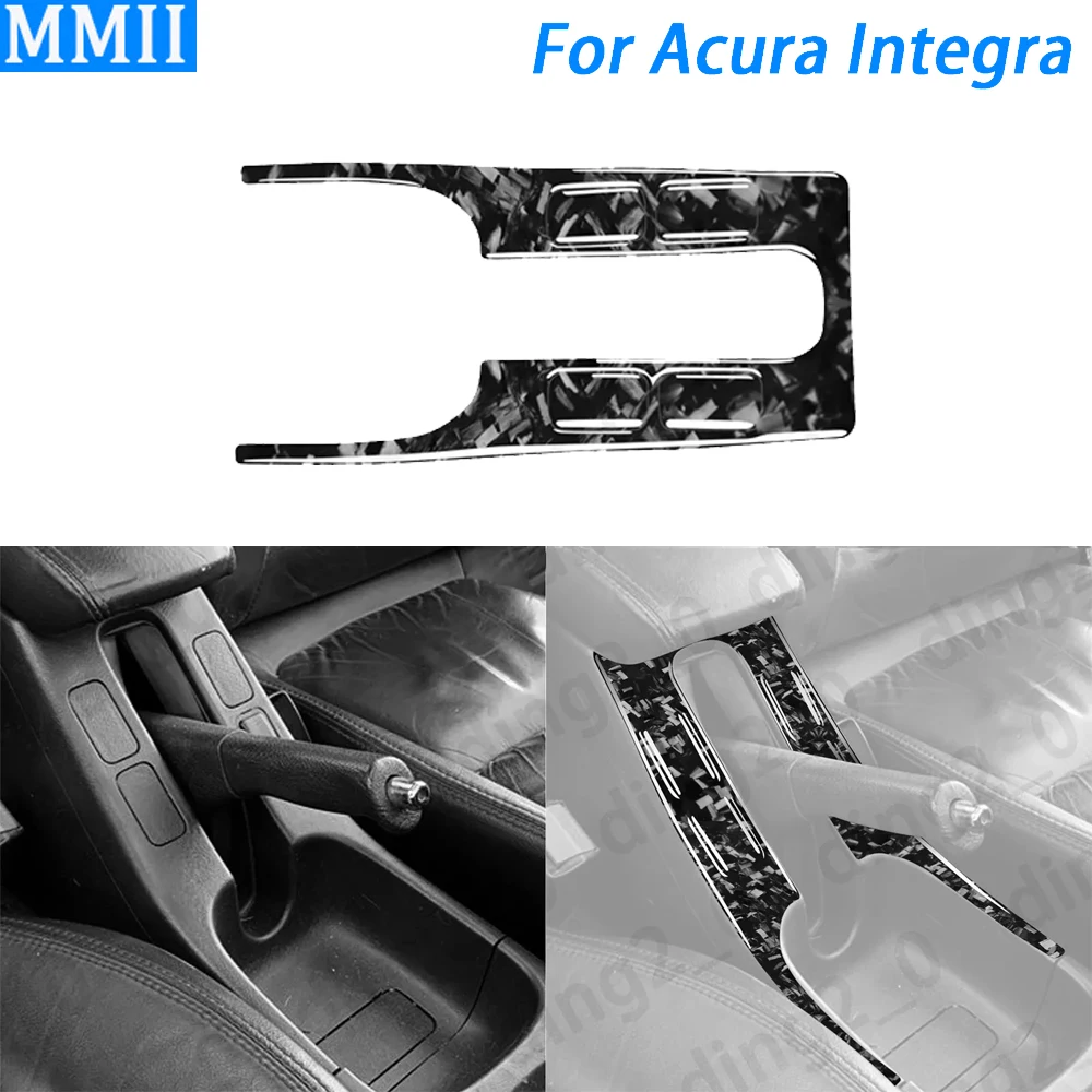 For Acura Integra 1994-2001 Forged Carbon Fiber Console Handbrake Panel Cover Trim Car Interior Decoration Accessories Sticker