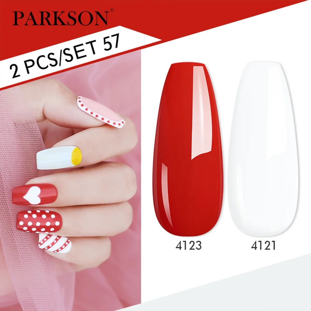 Parkson 8ml 2pcs Yellow & Green Nail Polish Set 2 Colors Semi-permanent Soak Off UV LED Gel Varnishes Hema/TPO Free For Manicure