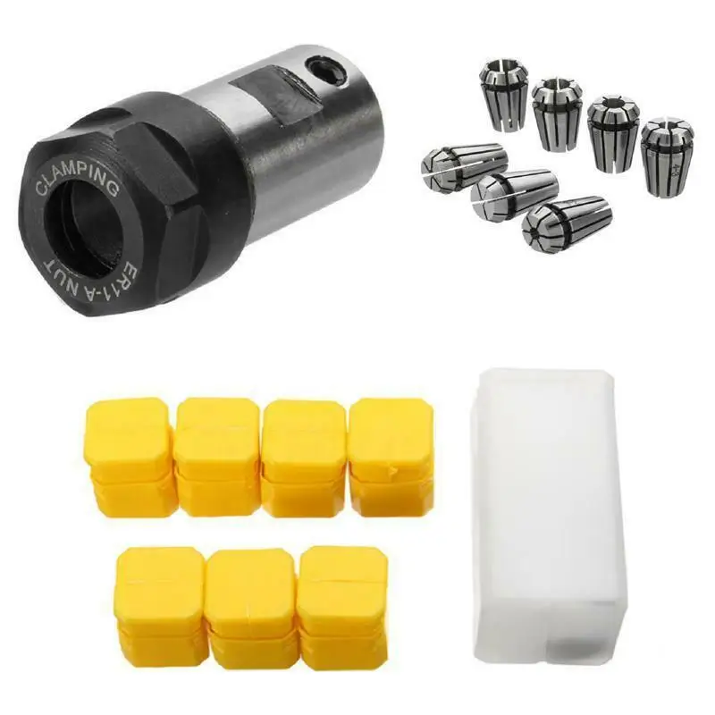 

Motor Shaft Bracket ER11A 5mm Extension Rod W/ 7pcs 1-7mm ER11 Collets Kit Boring Drilling Tapping Milling Tools