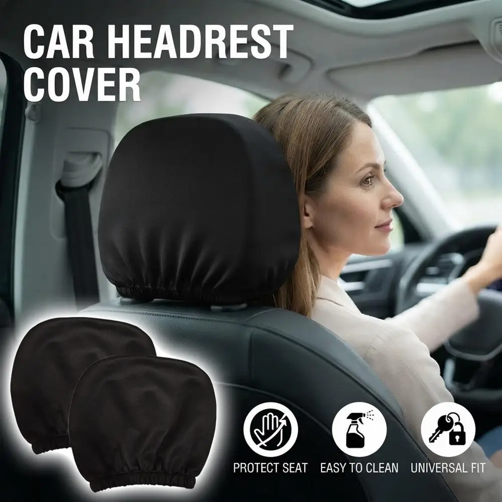 Universal Car Seat Headrest Covers Premium Cloth Auto SUV Seat Trim Automotive Accessories Anti-Dirty Elastic Protective Cover