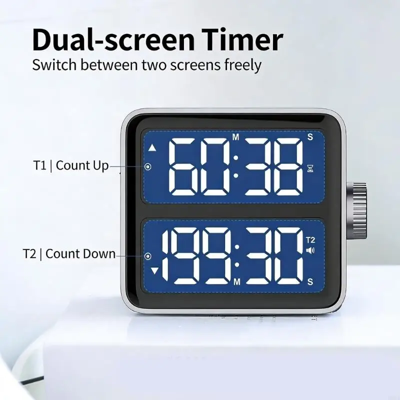 H8WB LED Timer With Double Screen Display Back Countdown/Up For Daily Use