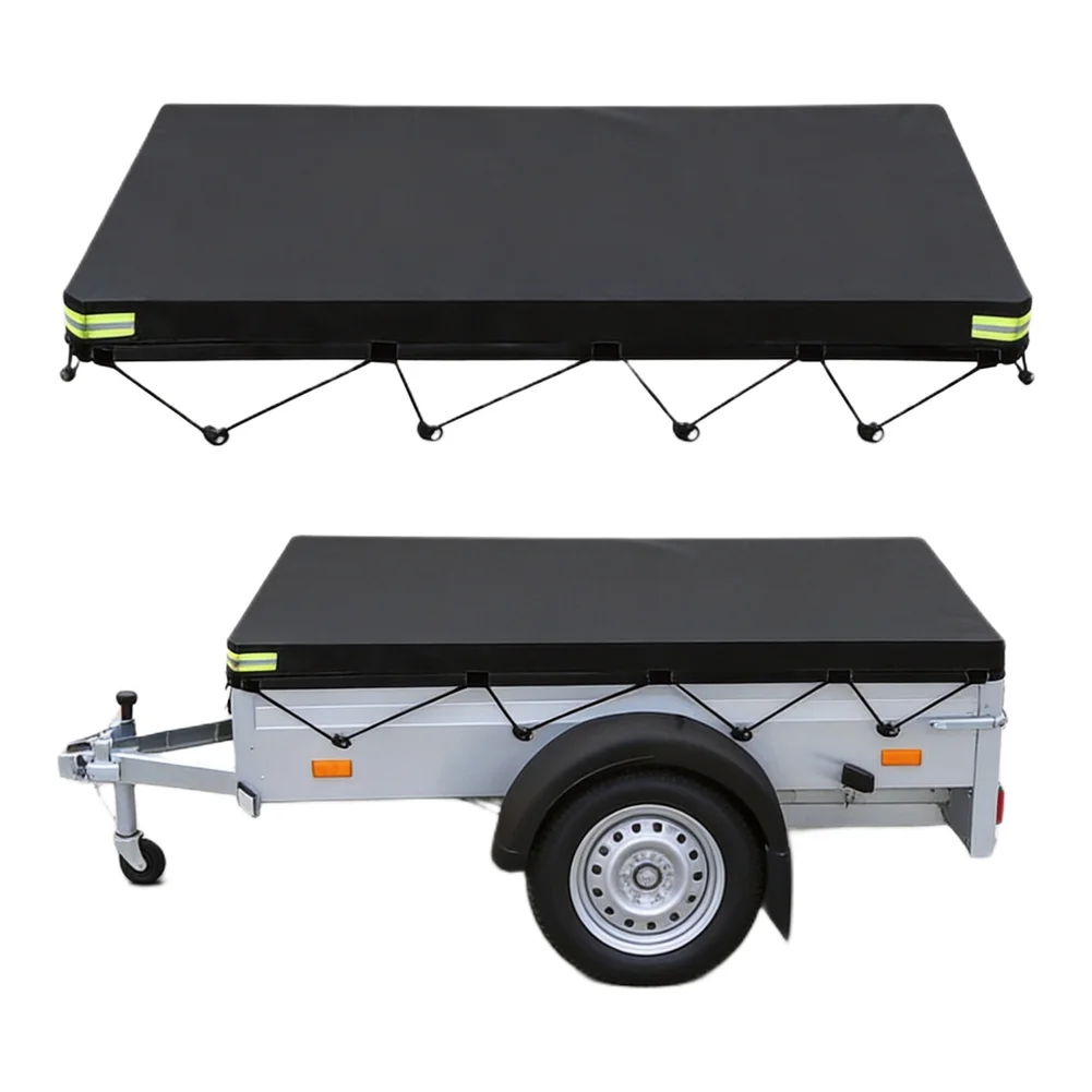 420D Oxford Trailer Tarpaulin With Reflective Strips Waterproof And Windproof Cover With Reinforced Sewing For Long Term Use