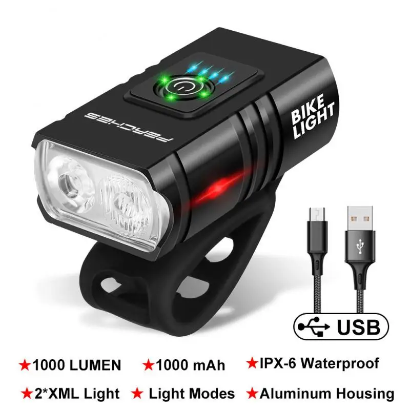 Frente recarregável LED bicicleta luz, ciclismo lanterna, farol de bicicleta, lâmpada, MTB, 3T6, 2500lumen