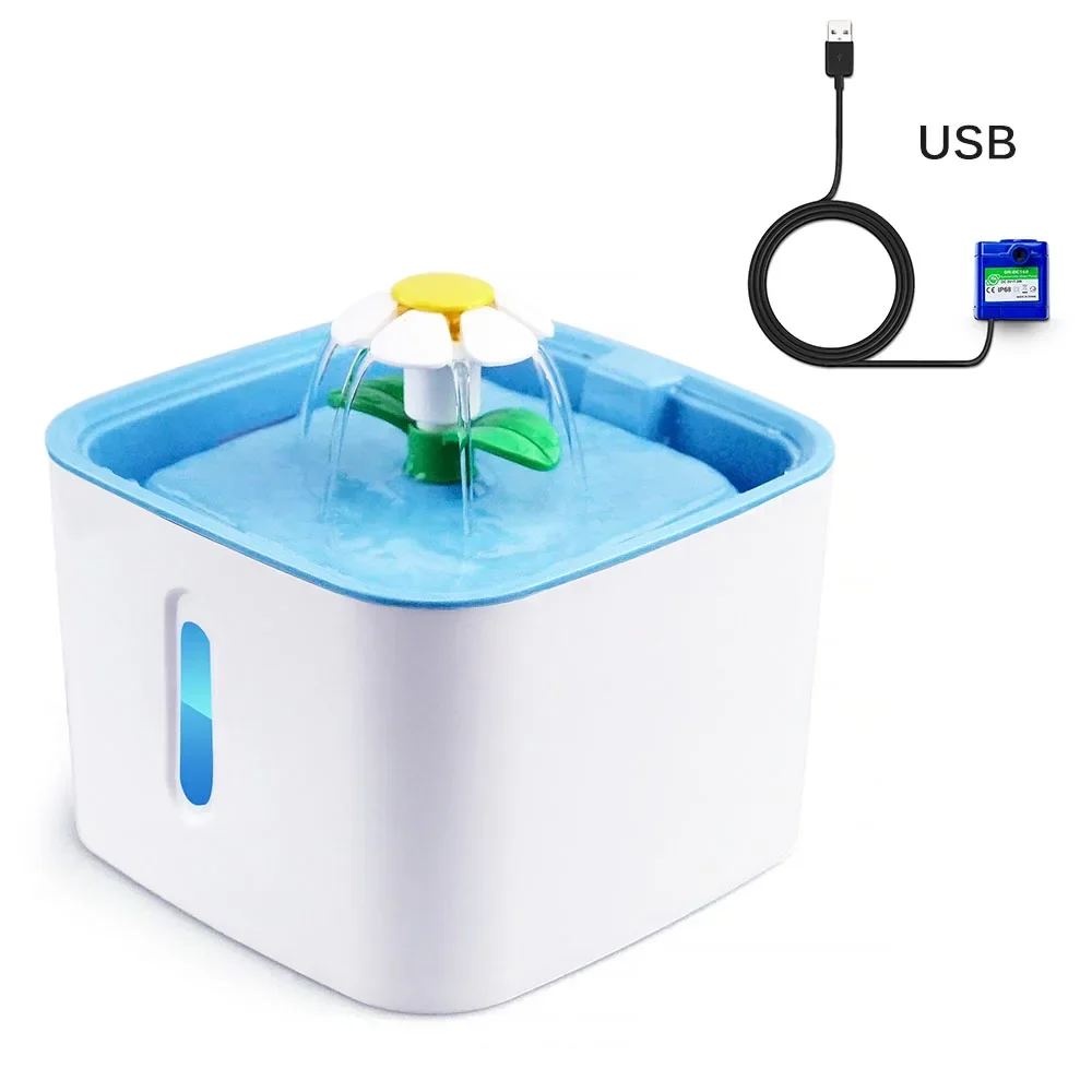 Automatic Cat Dog Pet Water Fountain Pet Bowl Cat Drinking Flower Water Dispenser Petsafe Drink With Filters Pet Water Fountain