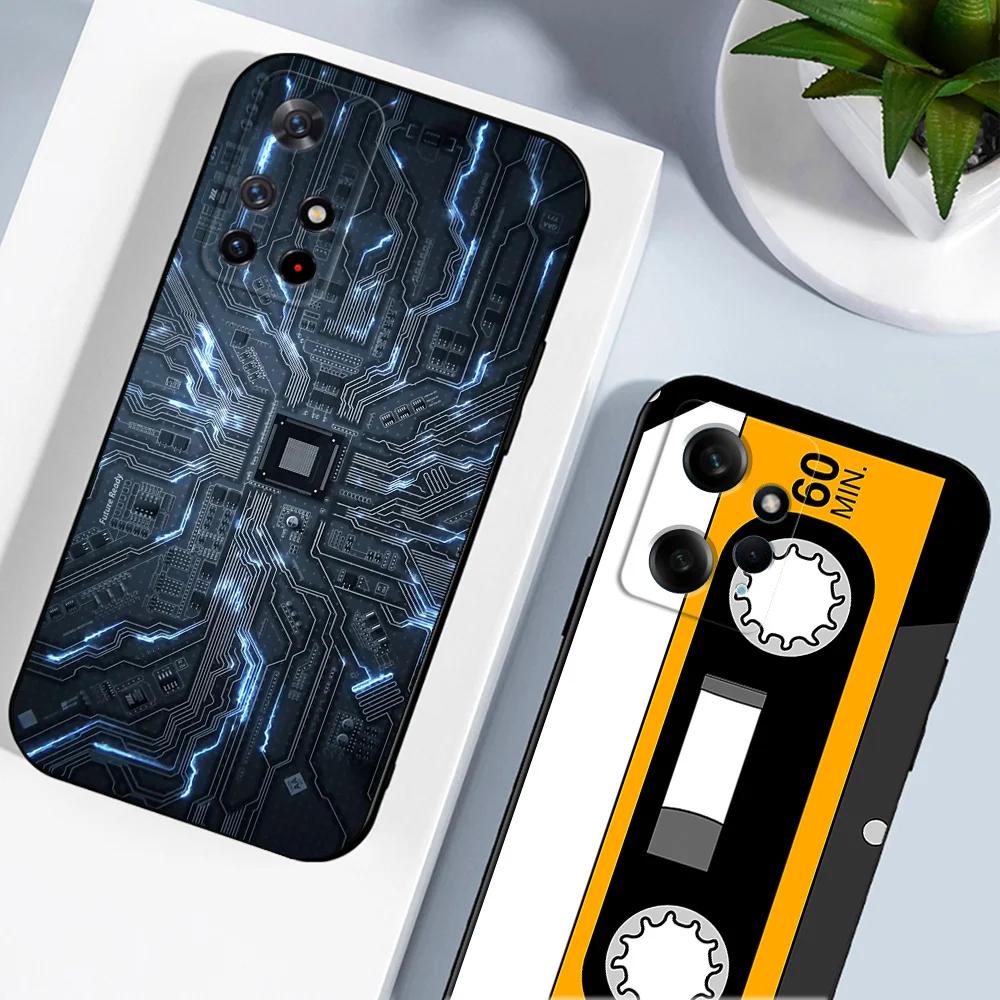 Casing Tpu hitam untuk Xiaomi POCO F5 PRO M4 5G M5 M5S 4G redmi A1 PLUS, pelindung ponsel Retro Vintage