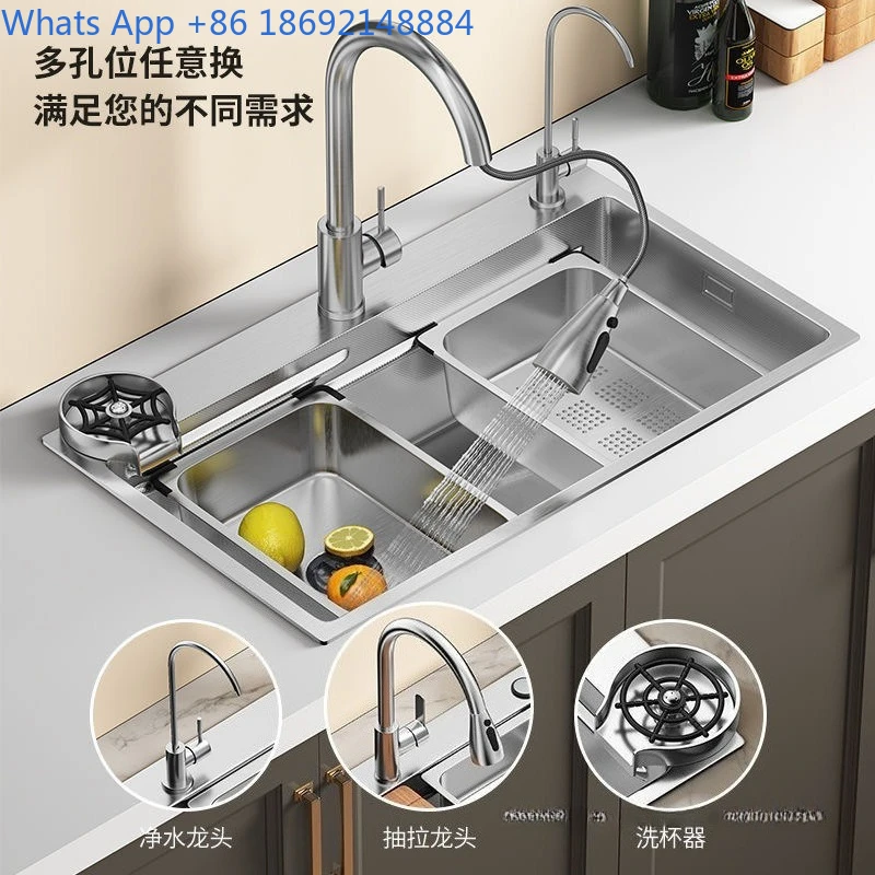 

Kitchen Sink Large Single Bowl 304 Stainless Steel Undermount Dishwashing Sink for Home Use