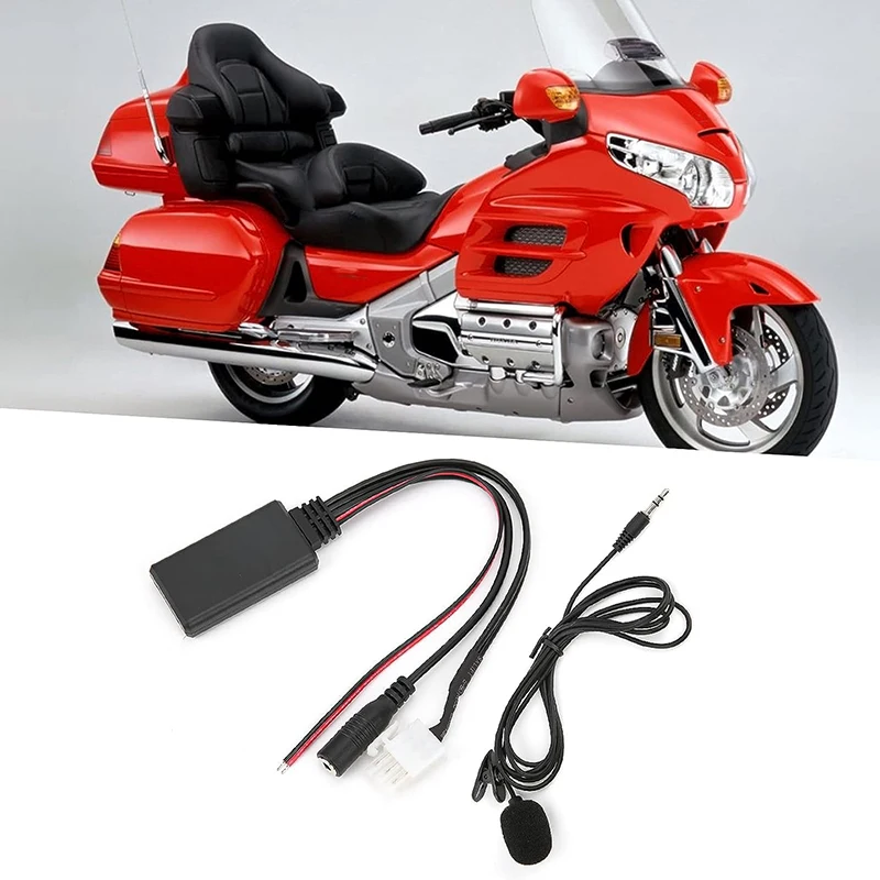 DC 12V Car Audio Cable Audio Music Adapter AUX Bluetooth 5.0 Adapter ABS Bluetooth AUX Cable For Honda Goldwing GL1800