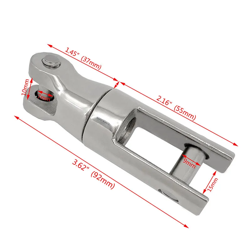 Boat 316 Stainless Steel 6-8mm Anchor Swivel Chain Connector Universal Swivel One-way two-joint Rotation Ring