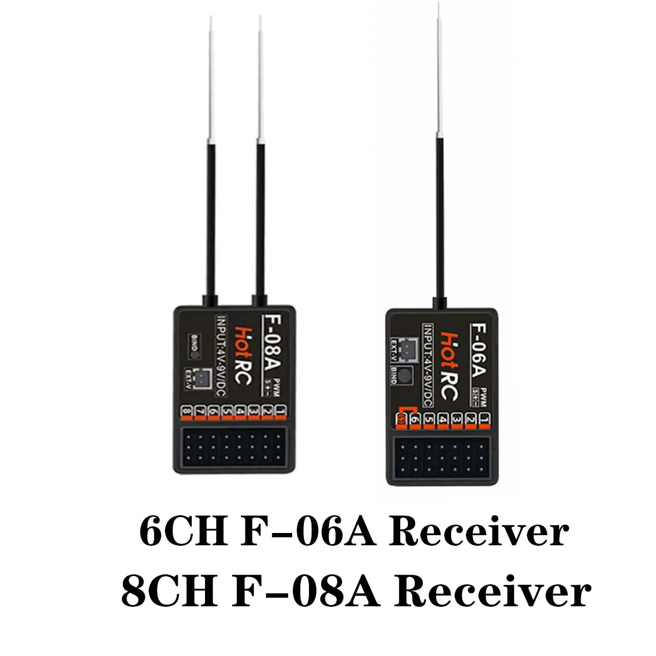 

Hotrc 8CH F-08A/ 6CH F-06A Receiver for Drone RC Aircraft RC Car RC Ship