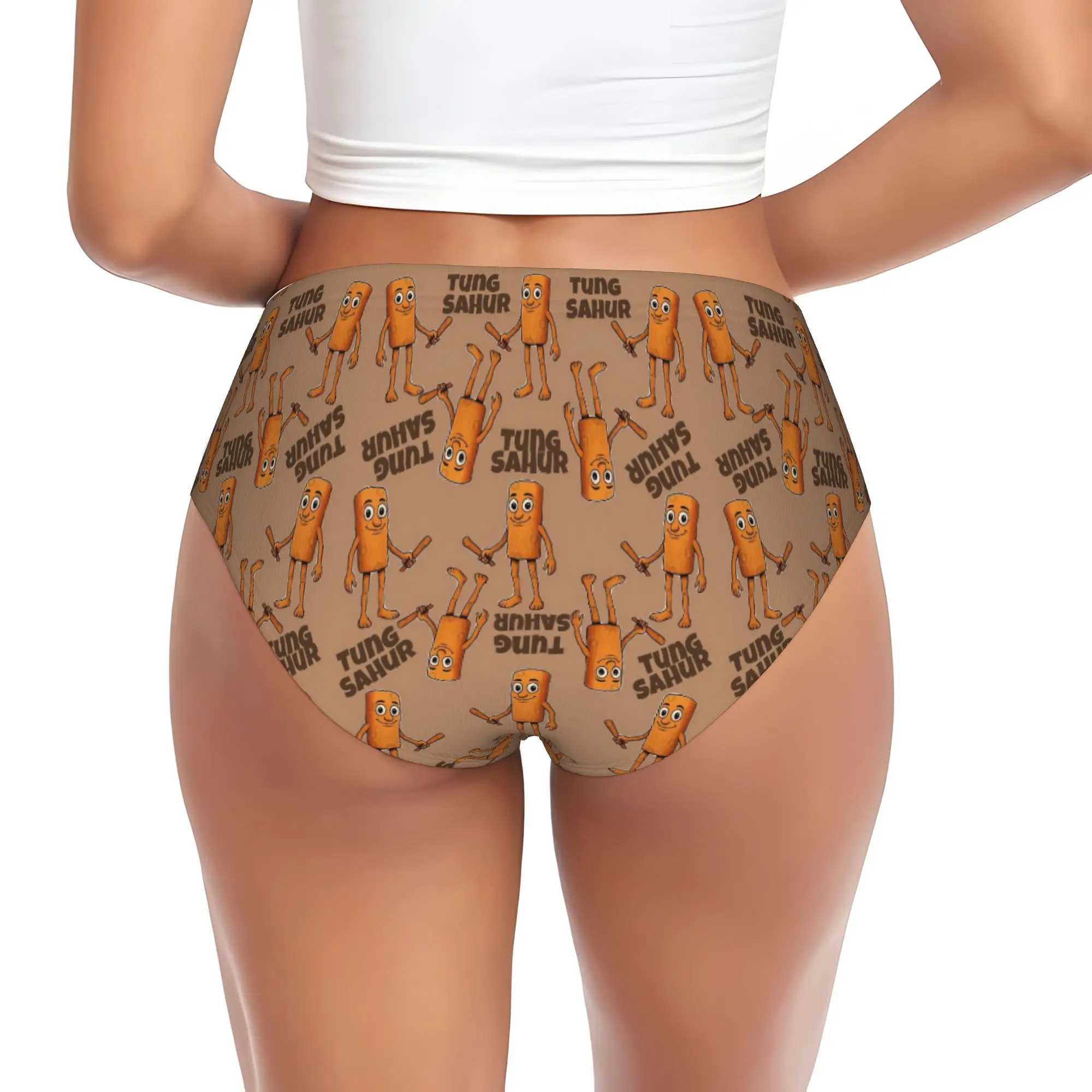 Custom Women ‌Tung Tung Tung Sahur‌ Panties Stretch  Briefs Underwear