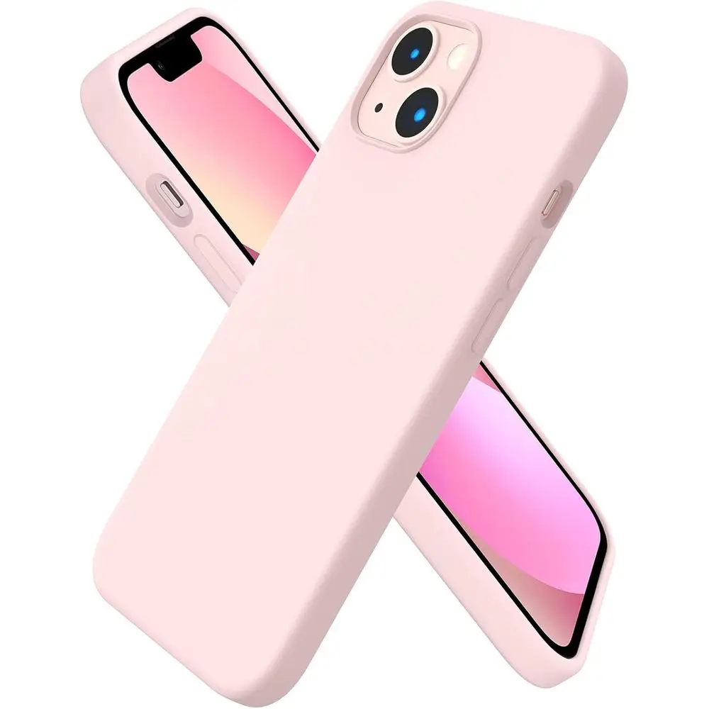 

Compatible with iPe 13 Case 6.1, Slim Liquid Silicone 3 Layers ull Covered Sot Gel Rubber Pe Case Protective Cover 6.1 Inch-Chal