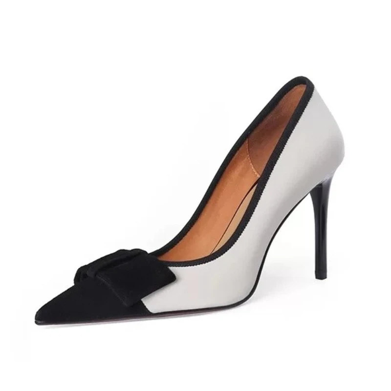 

Retro Color Matching Pointed High Heels Women's Spring and Autumn New Stiletto Women's Single Shoes