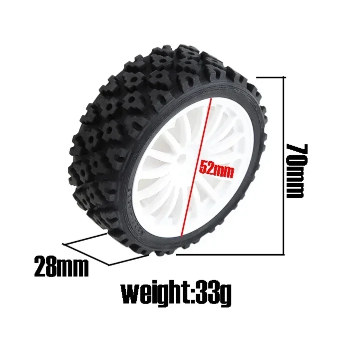 70mm Rubber Tire Wheel Tyres for Tamiya XV-01 XV01 TA06 TT-01 TT-02 PTG-2 1/10 RC Racing Car Upgrade Parts Accessories