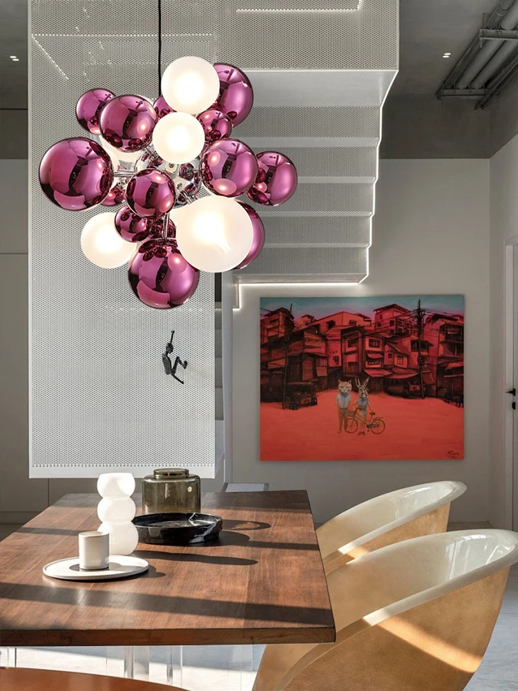 

Mirrored Balloon Glass Pendant Lights LED New Modern Home Decor Ceiling Lamp Indoor Hanging Lighting Fixture for Living Room