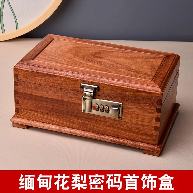 rosewood long mahogany jewelry box, solid wood jewelry box, storage box.