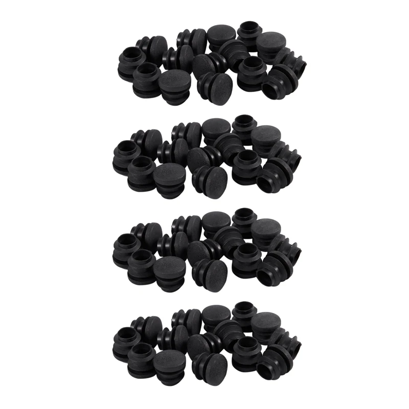 

60Pcs Black Plastic Blanking End Cap Round Tube Insert Pipe Bung 16Mm