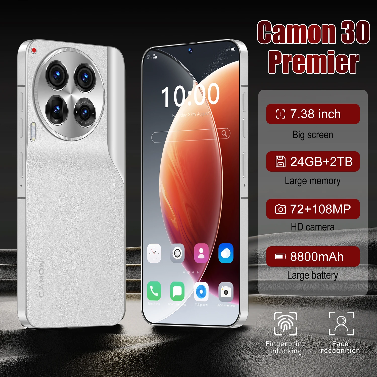 2025 Original Tablet Camon 30 Premier 7.38 inch HD 4K Android 14 22GB+1TB 8800mAh Battery 4G 5G Dual Sim Card WiFi GPS Google