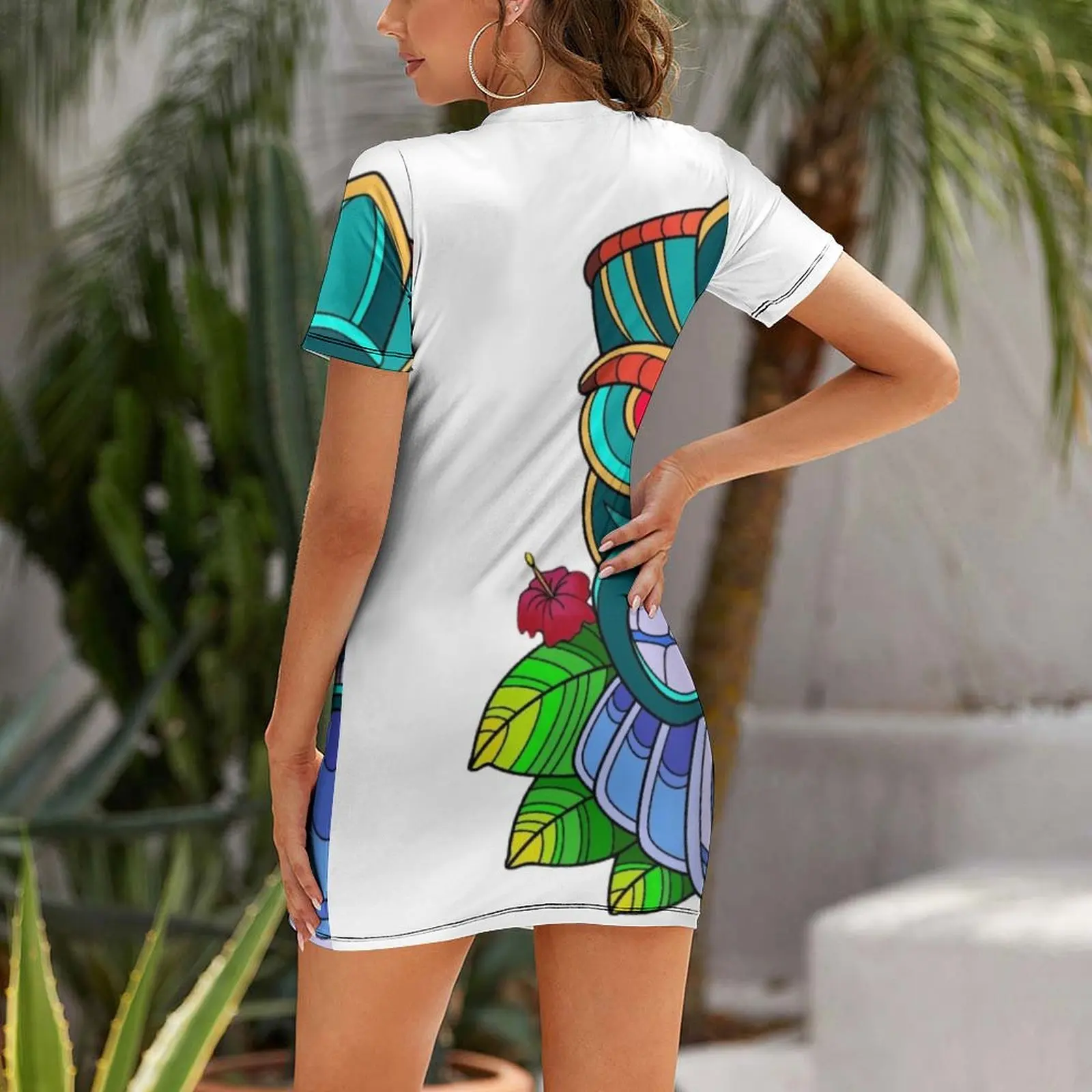 เดรสแขนสั้นลายทิกิทิกิ เดรสฤดูร้อนสำหรับผู้หญิง เดรสยาวสำหรับผู้หญิง เดรสออกงานพรอม เดรสราตรีหรูหราสำหรับผู้หญิง ปี 2025