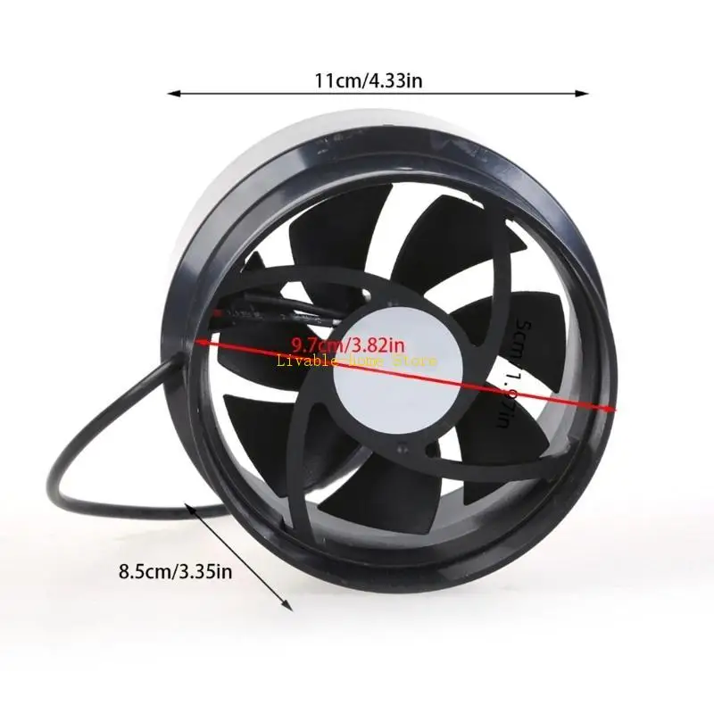 ユニバーサルインラインブロワーファン 97 ミリメートル静音排気ファン換気ファンマリンボートとキャンピングカー DC12V 静かな動作 B46D