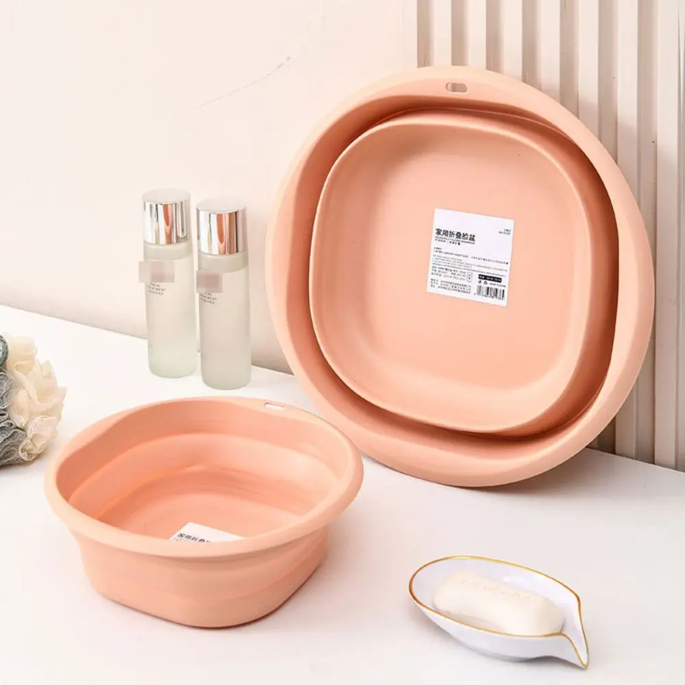 Collapsible Wash Basin, Contemporary Style, Round Plastic Folding Sink, Portable Thickened Outdoor Washing Bowl