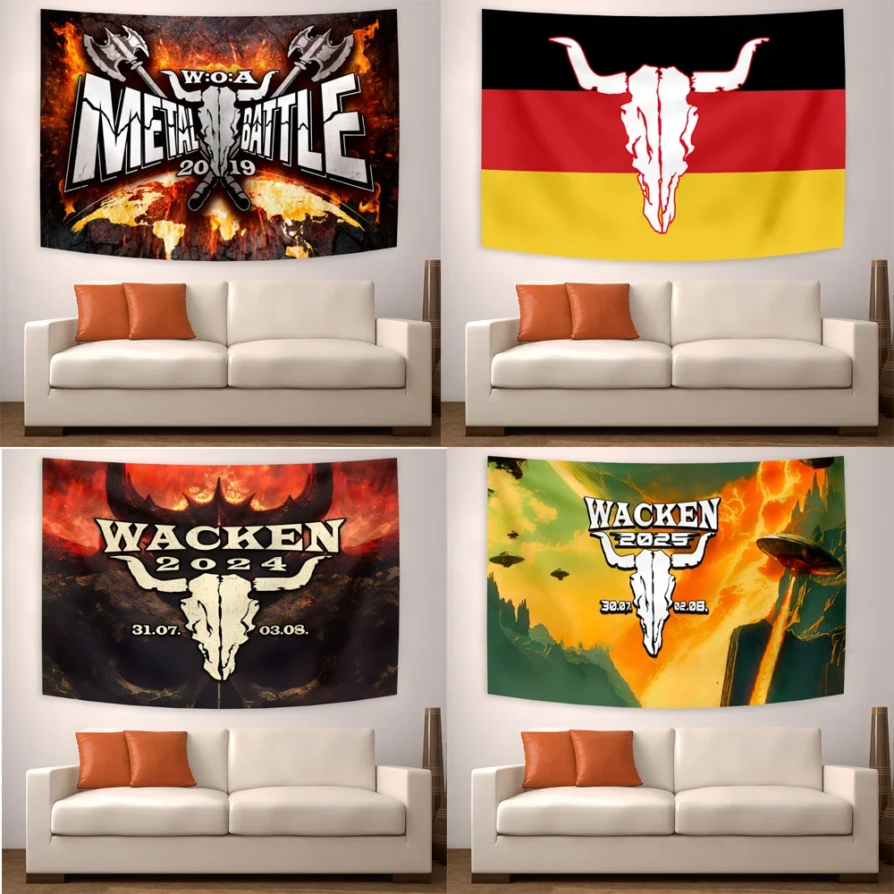 90x150cm Wackens Woa Open Air Tour 1990 Flag Tapestry Polyester Printed Home or Bedroom Decoration  Room Decor Aesthetic