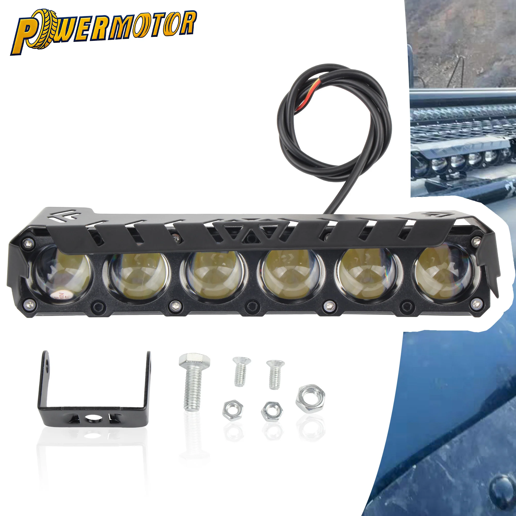 

Motorcycle LED Fog Light Spotlights Two-color High Low Beam Driving Headlight Auxiliary Lamp UTV ATV Quad Modified Accessories