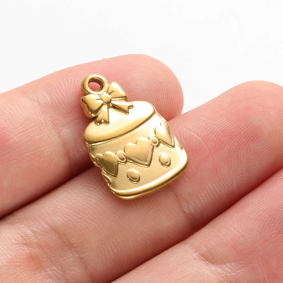 5 Stück Glücksbringer-Anhänger aus Edelstahl mit Mädchen, Stern und Schleife für die Schmuckherstellung, niedliche Anhänger für Halsketten und Armbänder – Detail 24