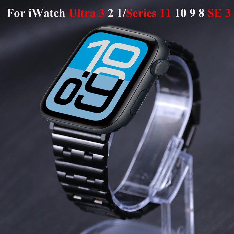 Edelstahlarmband für Apple Watch Ultra 3 2 Band 49 mm 46 mm 42 mm 41 45 mm Metallarmband iWatch Serie 11 10 9 SE 3 44 mm 40 mm