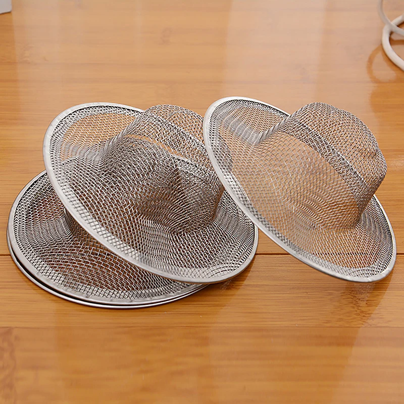 2Pcs Stainless Steel Bathroom Drain Filter Net Screening Sink Drain Strainer Shower Hair Catchers Stoppers Kitchen Accessories